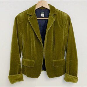 Vintage J Crew Green Ecole Velvet Blazer Size 8 EUC